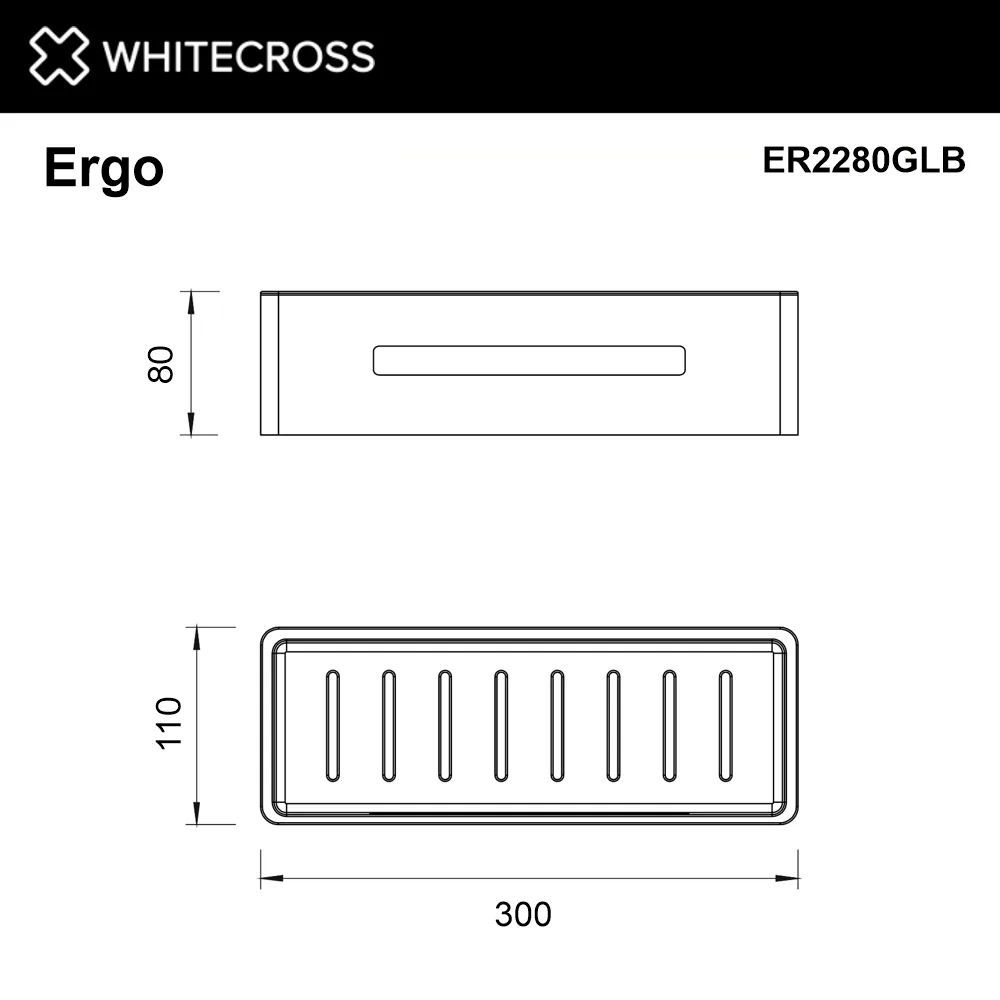 Полка WHITECROSS Ergo ER2280GLB, брашированное золото Sancos — официальный сайт