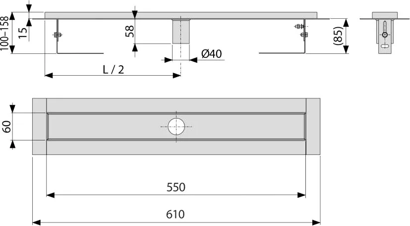 Душевой трап (лоток) AlcaPlast APZ2001 -550 без решетки Sancos — официальный сайт