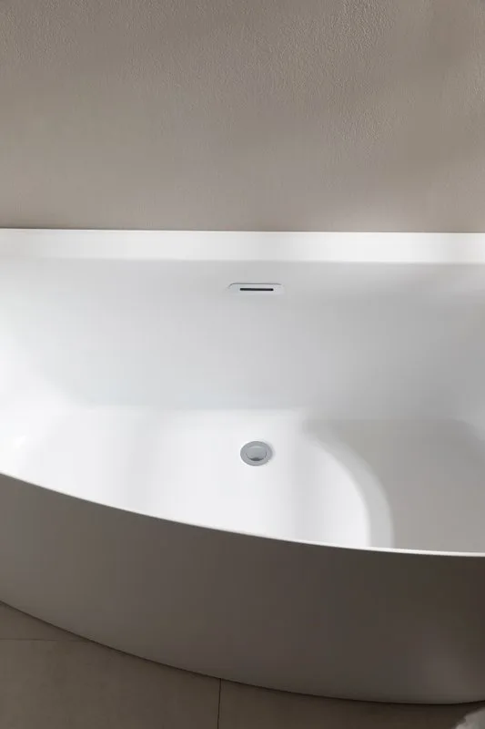 Акриловая ванна Allen Brau Priority 5 L 160x80 см, левая, пристенная, белая, асимметричная, на ножка Sancos — официальный сайт