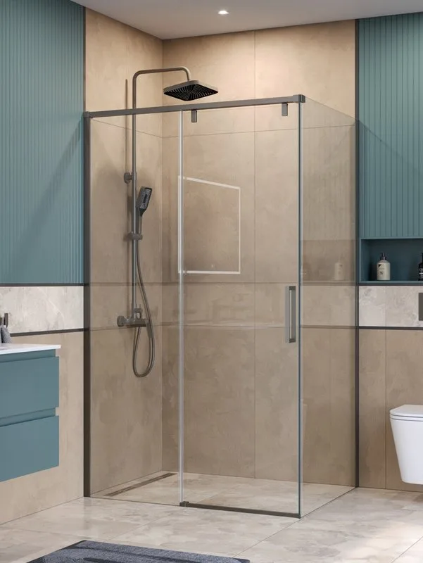 Душевой уголок BelBagno Soft Close-1 AH-1-120/100-C-GM профиль оружейная сталь Sancos — официальный сайт