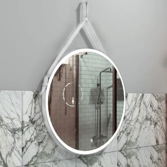 Зеркало круглое Art&Max Milan 65 белый ремень Sancos — официальный сайт