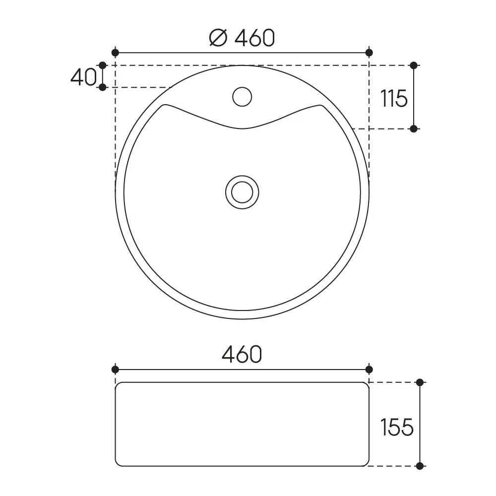 Накладная раковина Aqueduto Espiral ESP0610 46 см белый глянцевый Sancos — официальный сайт