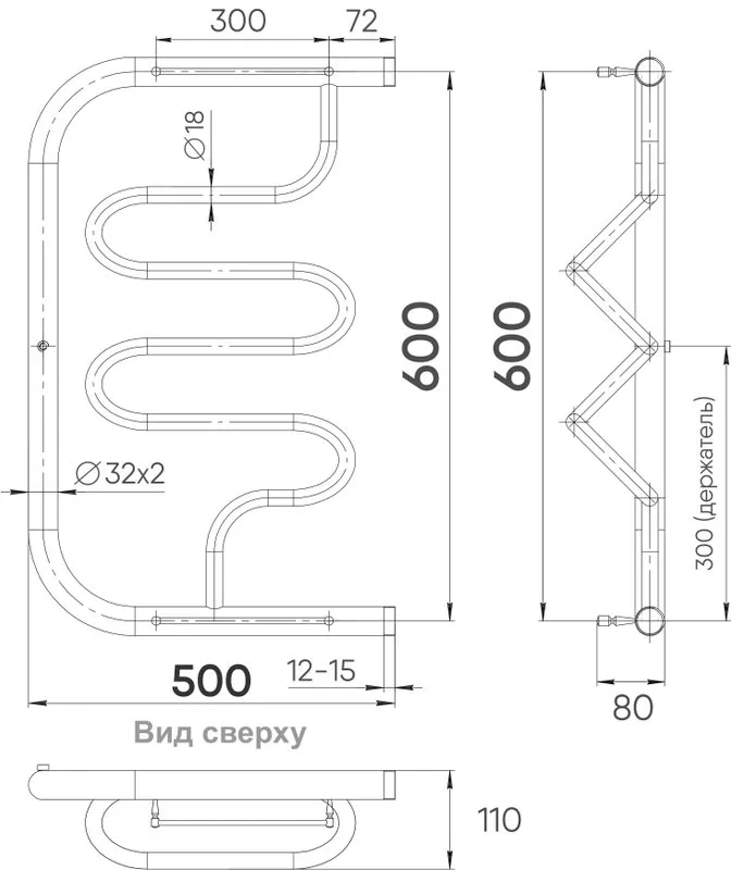 Полотенцесушитель водяной Indigo Liana FLW60-50P Sancos — официальный сайт