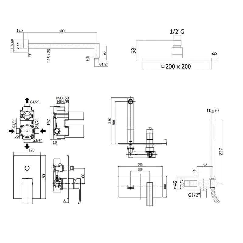Комплект для ванной Paffoni Elle KITEL015NO105 С ВНУТРЕННЕЙ ЧАСТЬЮ, черный матовый Sancos — официальный сайт