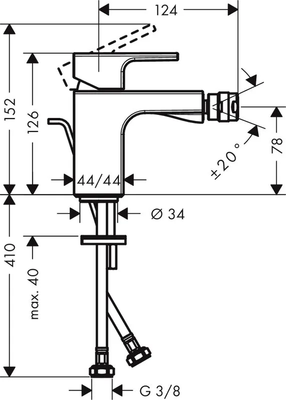 Смеситель для биде Hansgrohe Vernis Shape 71211000 хром Sancos — официальный сайт