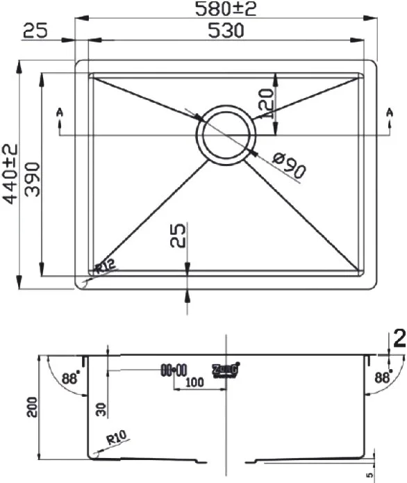 Мойка кухонная Zorg Light ZL R 580440 Sancos — официальный сайт