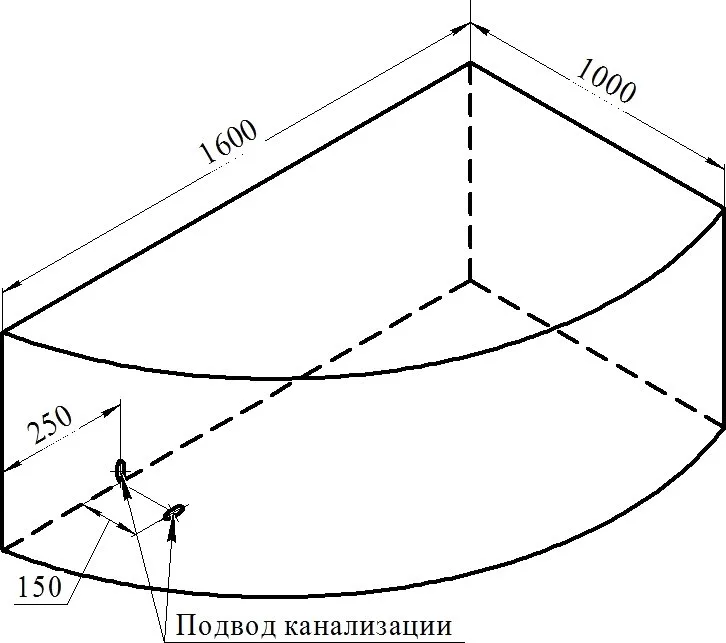 Акриловая ванна Radomir Vannesa Модерна 2-01-0-2-1-214 R 160x100 см, угловая, правая, пристенная, бе Sancos — официальный сайт