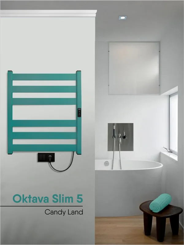 Полотенцесушитель электрический Indigo Oktava Slim 5 LСLOKS5E60-50CLRt бирюзовый Sancos — официальный сайт