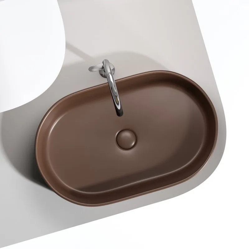 Накладная раковина Ceramicanova Element CN6048MDB темно-коричневая матовая Sancos — официальный сайт