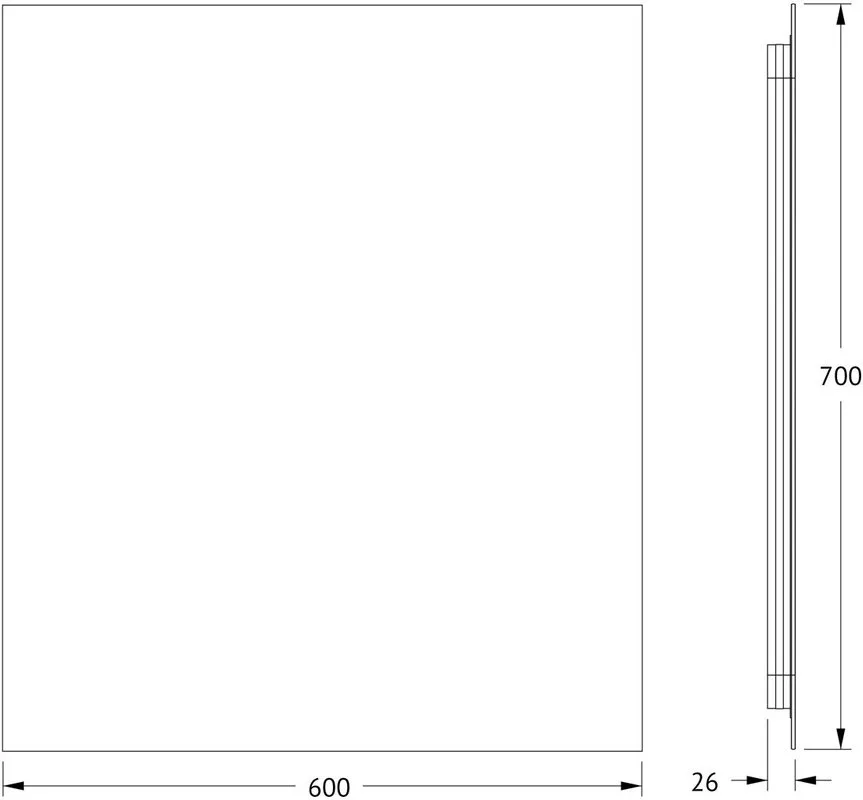 Зеркало Defesto Glow DF 2516 60х70 с LED-подсветкой, 3000 K, без выключателя