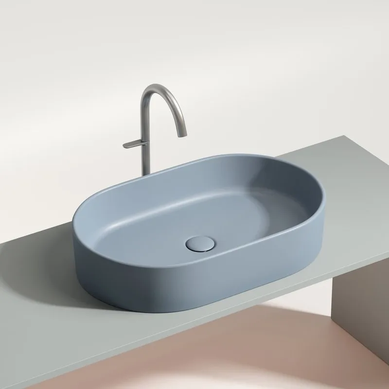Накладная раковина Ceramicanova Element CN6048MHL серо-голубая матовая Sancos — официальный сайт
