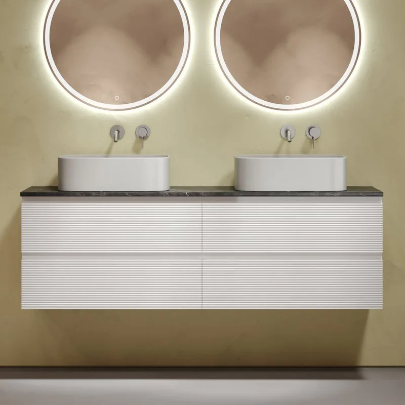Тумба с раковиной Sancos Folk 160 bianco, столешница черный мрамор TT160A1, раковина CN6052MSG Sancos — официальный сайт
