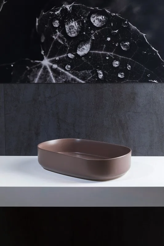 Накладная раковина Allen Brau Fantasy Oval 55x36, коричневая Sancos — официальный сайт