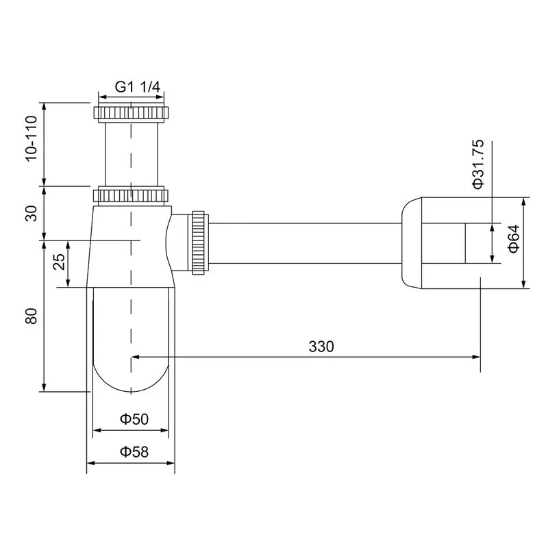 Сифон для раковины Timo 960/16L, белый матовый Sancos — официальный сайт