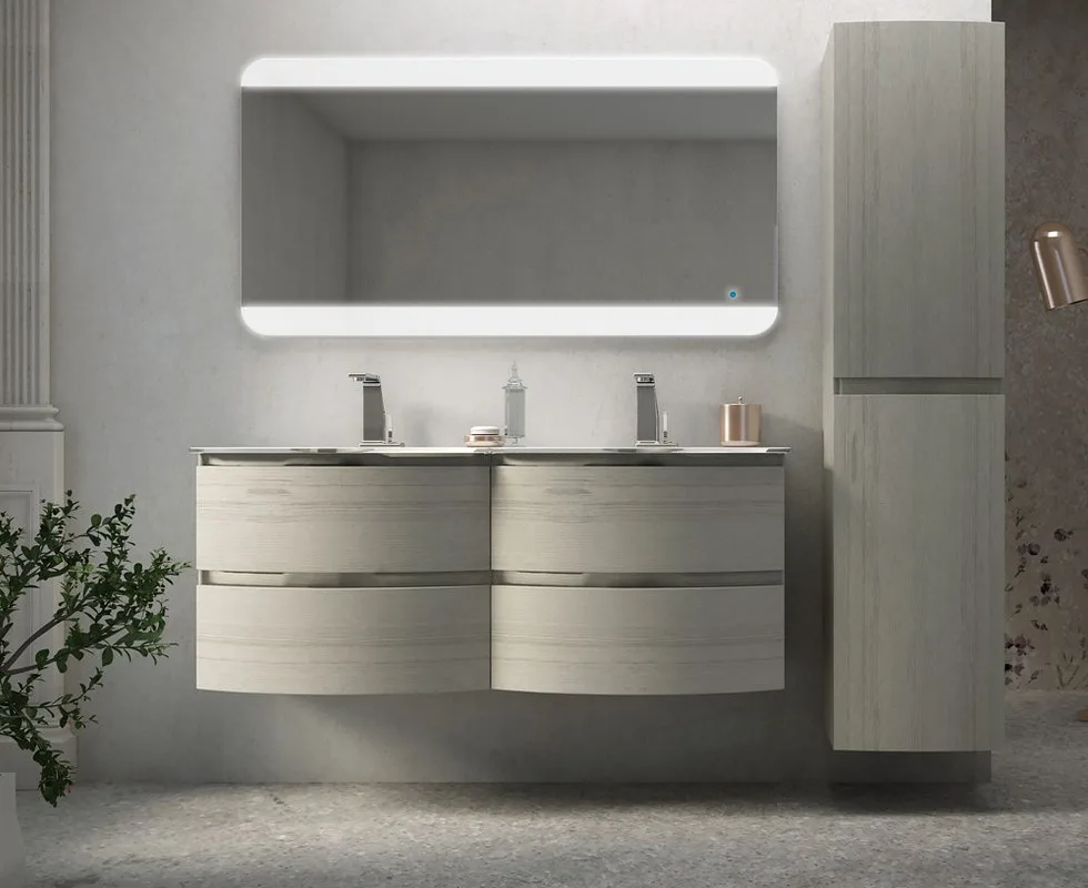 Мебельная раковина Cezares 50156 Doppio Bianco 138 см Sancos — официальный сайт