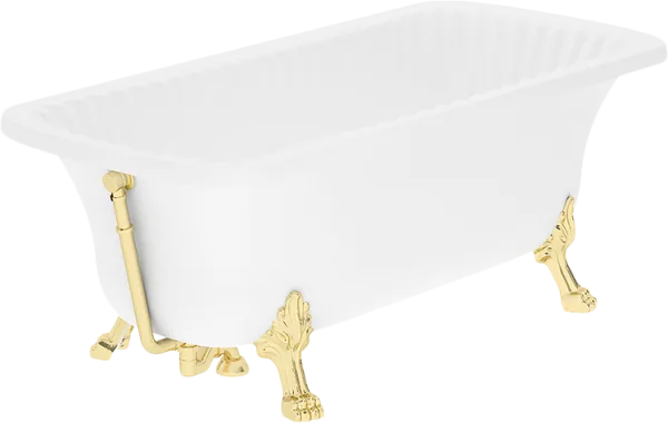 Ванна из искусственного камня Migliore Olivia 26924 175x80 см, левая, отдельностоящая, белая, с деко Sancos — Оригинал