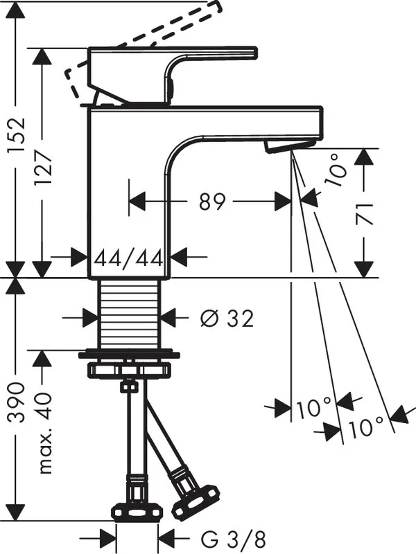Смеситель для раковины Hansgrohe Vernis Shape 71567000 хром Sancos — официальный сайт