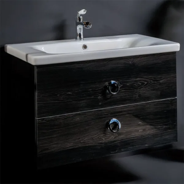 Тумба под раковину без столешницы Armadi Art NeoArt 80 black wood Sancos — Оригинал
