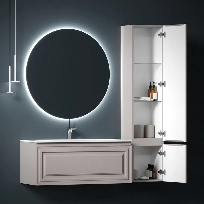 Шкаф-пенал для ванной Sancos Very 35 R Doha soft (пыльная роза) Sancos — официальный сайт