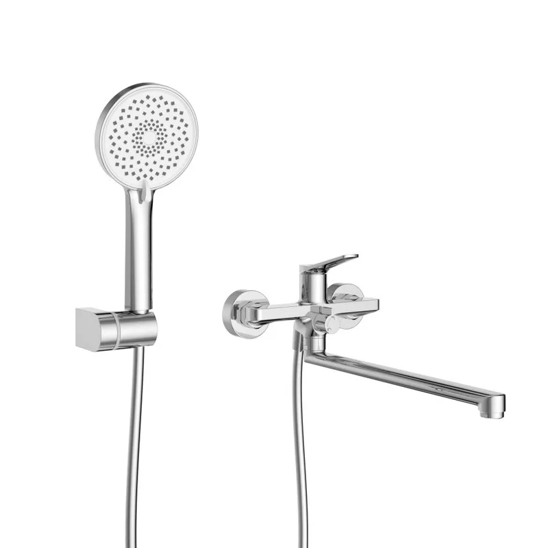 Смеситель с длинным изливом для ванны BelBagno Unique UNIQUE-VASM-L-CRM, хром Sancos — официальный сайт