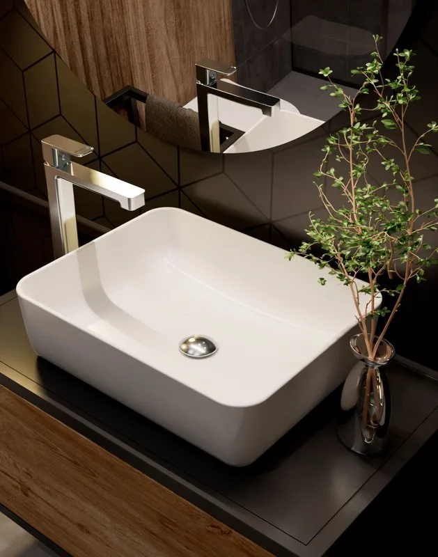 Смеситель для раковины высокий хром, AQUAme Parma AQM6614CR Sancos — официальный сайт