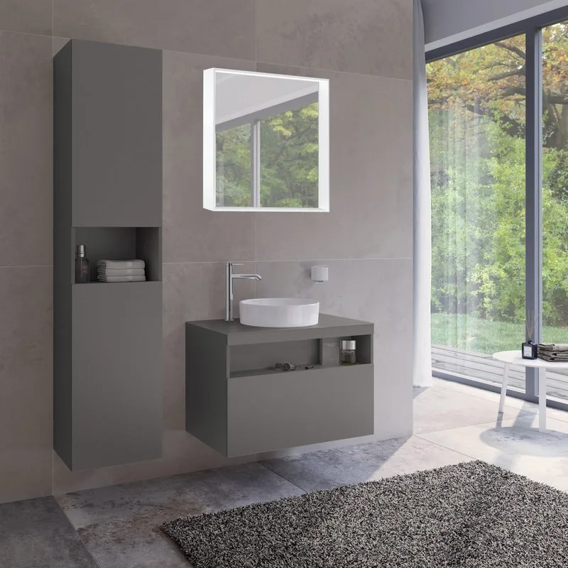 Шкаф-пенал для ванной Keuco Stageline 32831 L, инокс матовый Sancos — официальный сайт