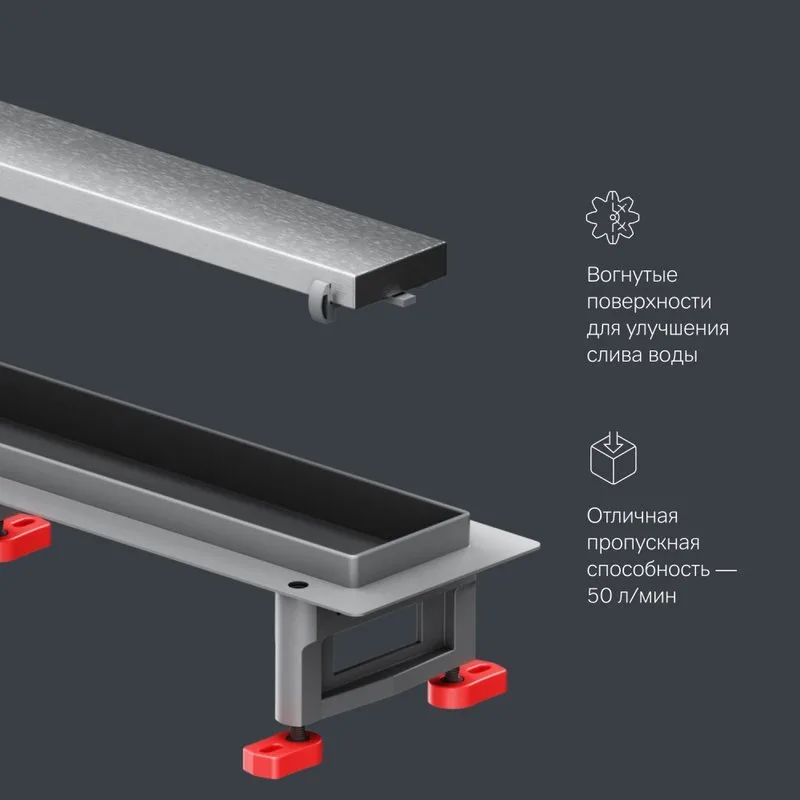 Душевой трап (лоток) AM.PM MasterFlow Tile 90 см, сталь матовая Sancos — официальный сайт