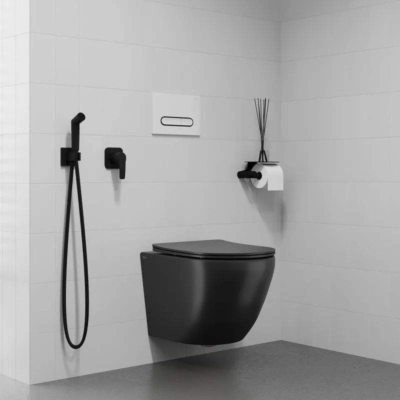 Гигиенический душ IDDIS Agua AGUBLR2i08 со смесителем, черный матовый Sancos — официальный сайт