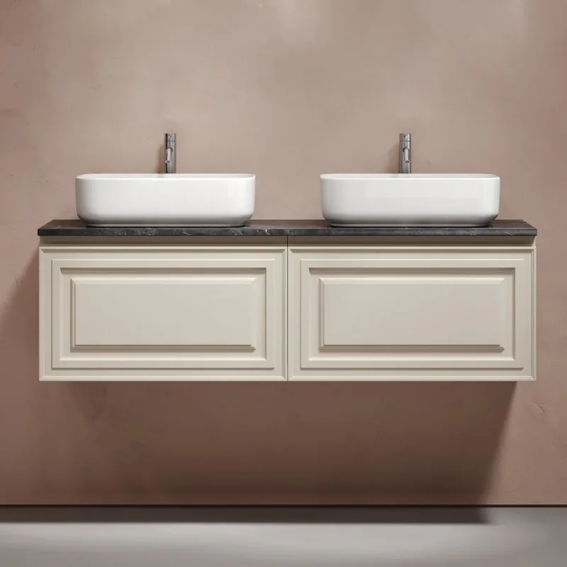 Тумба с раковиной Sancos Very 140 beige soft, столешница черный мрамор TT140A1X, раковина CN5043 Sancos — официальный сайт