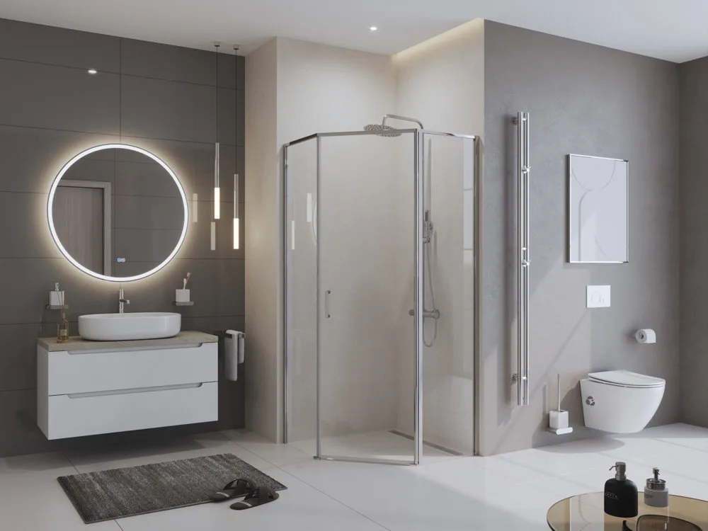 Душевой уголок BelBagno Uno -195 P 1 80 C Cr Sancos — официальный сайт