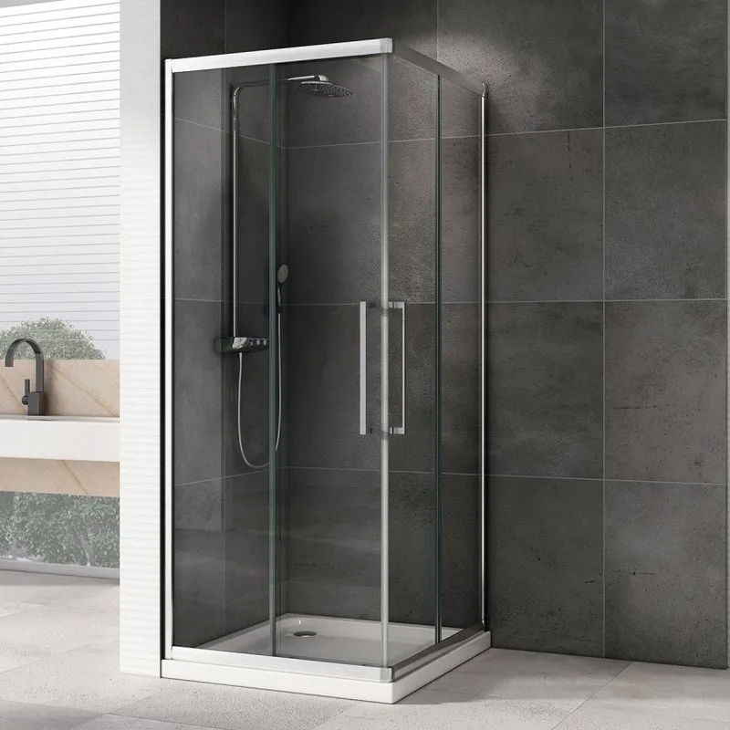 Душевой уголок Abber Schwarzer Diamant AG02090H 90x90, профиль хром, стекло прозрачное Sancos — официальный сайт