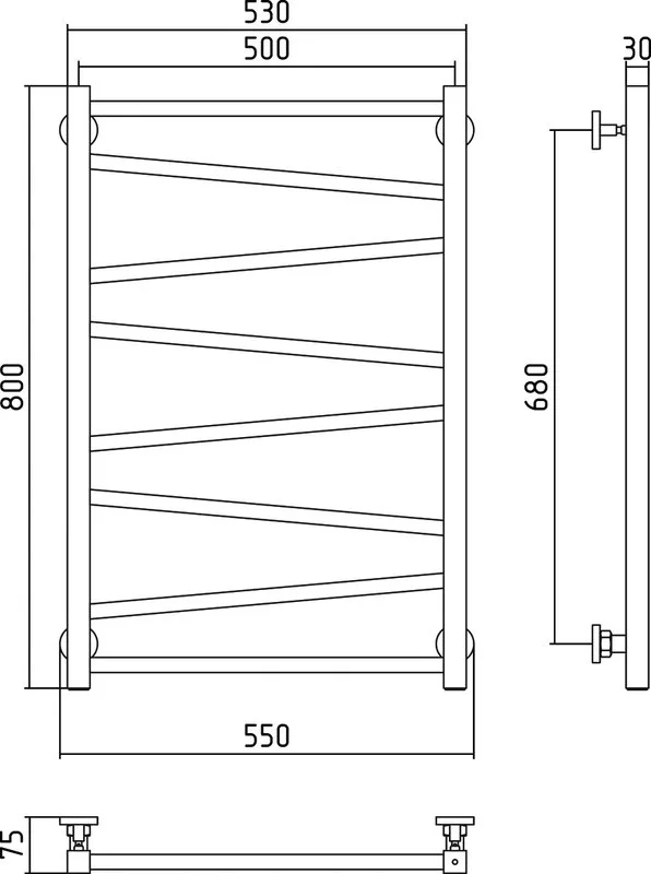 Полотенцесушитель водяной Сунержа Сирокко 80x50, белый матовый Sancos — официальный сайт