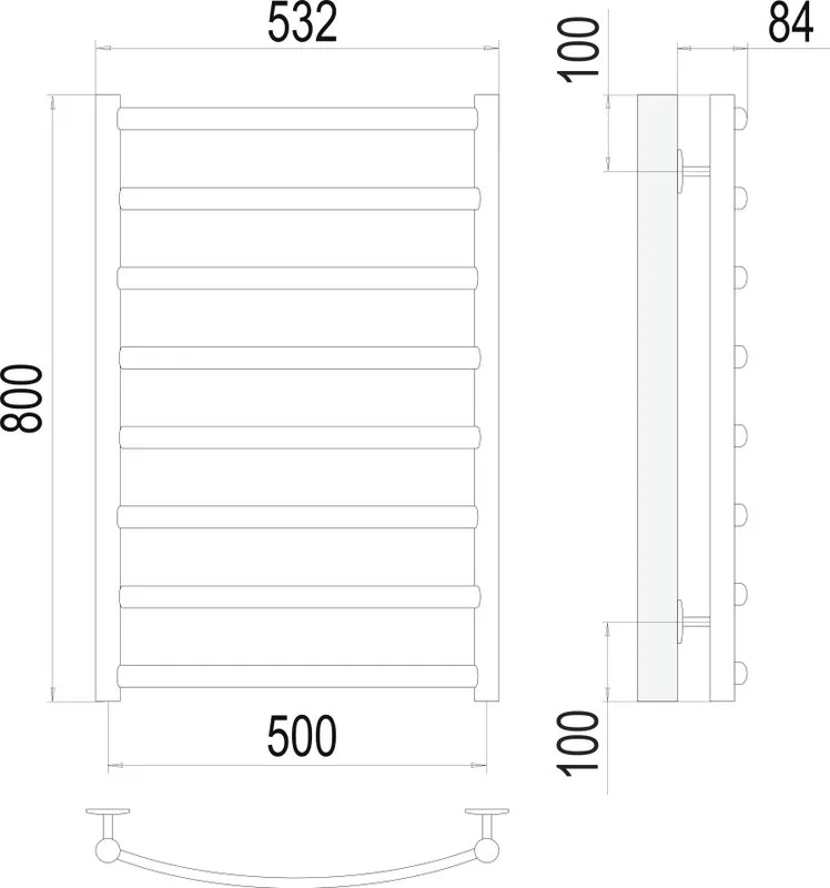 Полотенцесушитель водяной Terminus Атланта+ П8, 500x800 Sancos — официальный сайт
