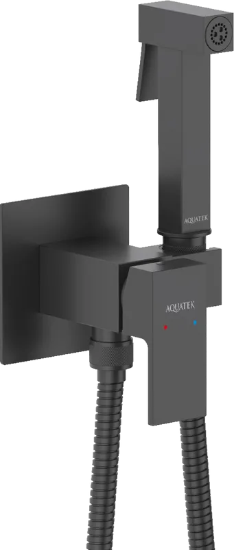Гигиенический душ AQUATEK Либра AQ1022MB со смесителем, С ВНУТРЕННЕЙ ЧАСТЬЮ, матовый черный Sancos — официальный сайт