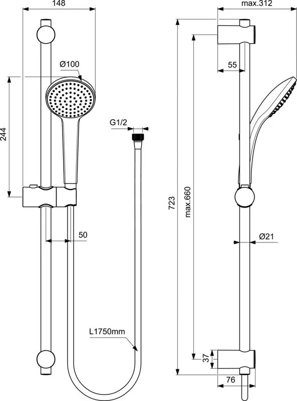 Душевой гарнитур Ideal Standard IdealRain BD496AA Sancos — официальный сайт