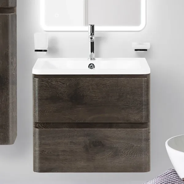 Тумба под раковину без столешницы BelBagno Albano 60 подвесная, rovere nature grigio Sancos — официальный сайт