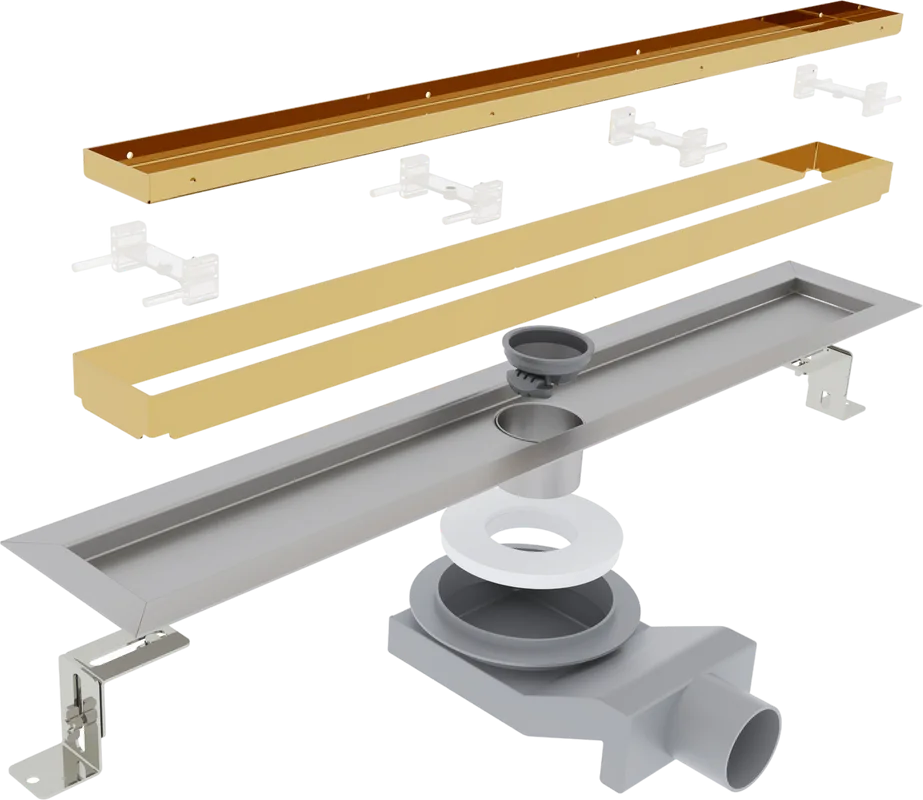 Душевой трап (лоток) Plumberia Selection PST In-Tile 60 см, золото 24К Sancos — официальный сайт