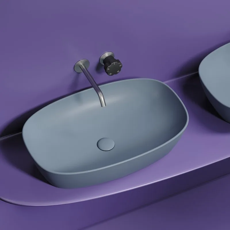 Накладная раковина Ceramicanova Element CN6049MHL серо-голубая матовая Sancos — официальный сайт