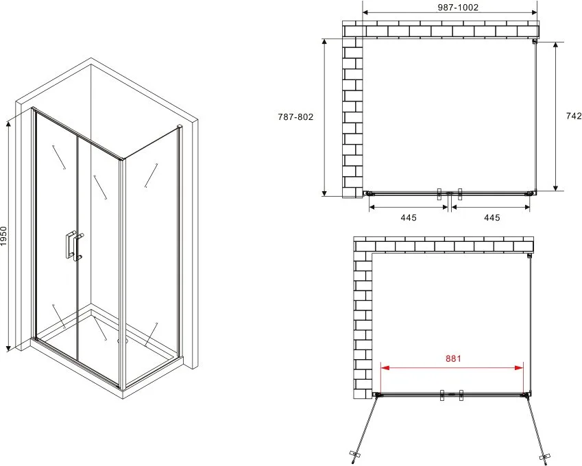 Душевой уголок Abber Sonnenstrand AG04100C-S80 100x80, профиль хром, стекло прозрачное Sancos — официальный сайт