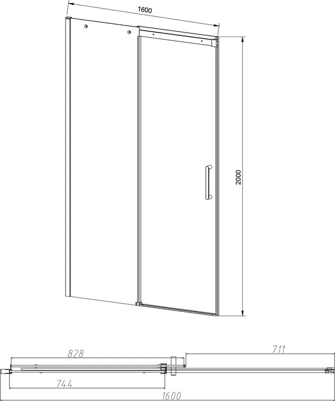 Душевая дверь в нишу Vincea Dice VDS-4D160CLB 160 см, профиль черный Sancos — официальный сайт