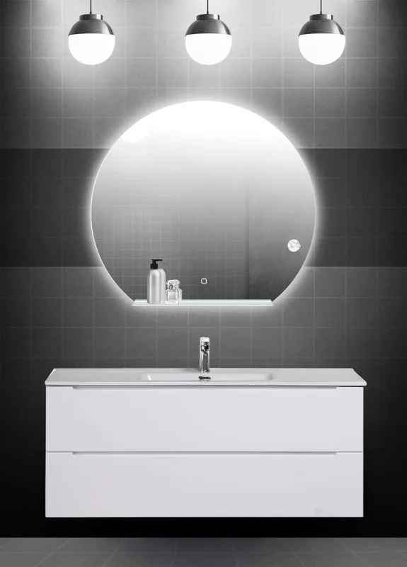 Зеркало круглое BelBagno SPC-RNG-900-LED-TCH-MENS с полкой Sancos — официальный сайт