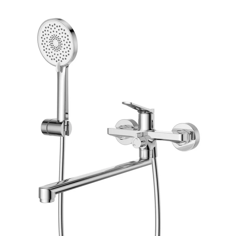 Смеситель с длинным изливом для ванны BelBagno Unique UNIQUE-VASM-L-CRM, хром Sancos — официальный сайт