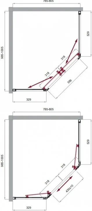 Душевой уголок BelBagno Uno 195 PH 2 100/80  C Cr стекло прозрачное Sancos — официальный сайт