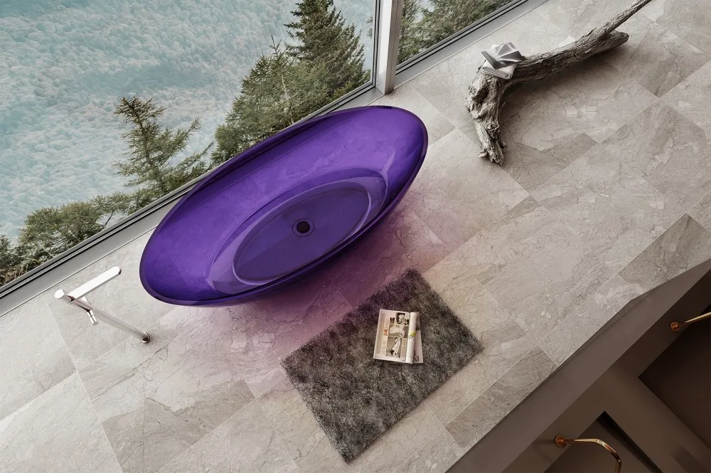 Акриловая ванна Abber Kristall AT9702 Amethyst 180x85 см, отдельностоящая, фиолетовая, овальная, с д Sancos — официальный сайт