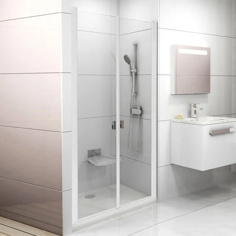 Душевая дверь в нишу Ravak Chrome CSDL2-90 Transparent, профиль белый Sancos — официальный сайт