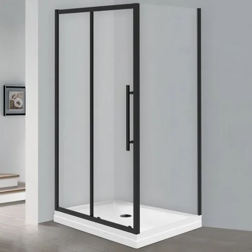 Душевой уголок Esbano Flex ESF-129PS-B 120х90 см, профиль черный, стекло прозрачное Sancos — официальный сайт