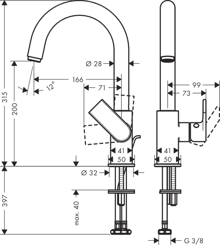 Смеситель для раковины Hansgrohe Vernis Shape 71564000 хром Sancos — официальный сайт