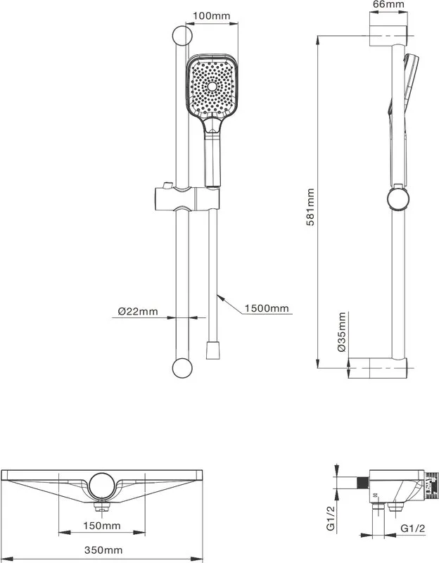 Термостатический смеситель Wonzon & Woghand WW-B2551-A-CR, для ванны с душем, хром Sancos — официальный сайт
