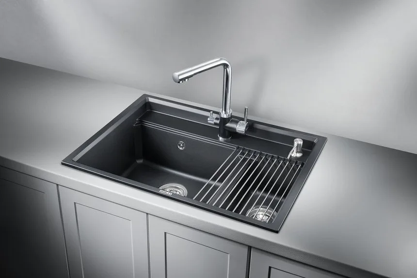 Мойка кухонная Granula Kitchen Space 7302, шварц Sancos — официальный сайт