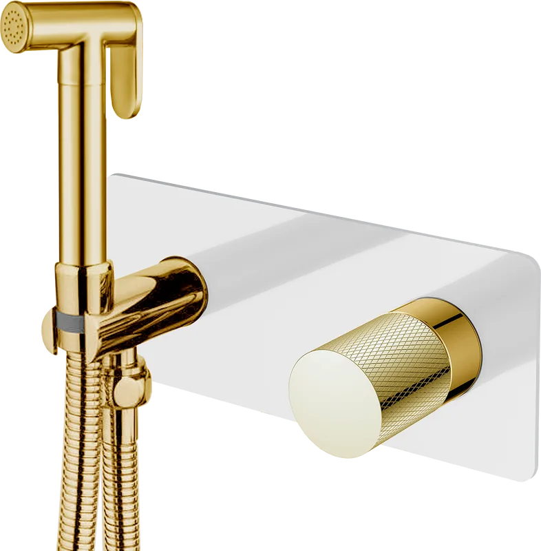 Гигиенический душ Boheme Stick 127-WG.2 со смесителем, С ВНУТРЕННЕЙ ЧАСТЬЮ, white, touch gold Sancos — официальный сайт